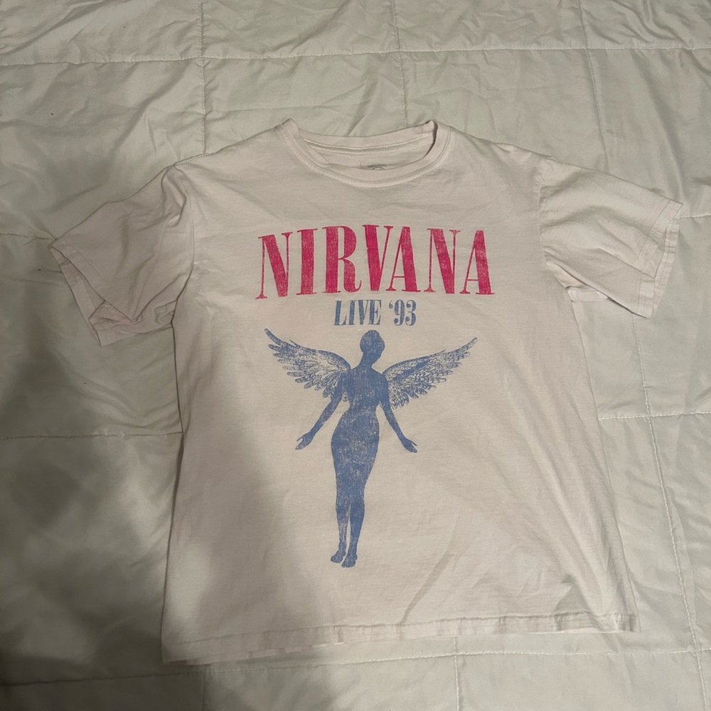 NIRVANA Angel Graphic Tee - Pink and Blue